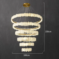 Luminaires suspendus en cascade irréguliers à 5 niveaux en albâtre naturel, style nordique moderne espagnol, minimalistes et artistiques, pour salon et villa