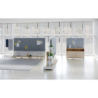 Meuble de rangement de bureau avec tableau blanc intégré sur roulettes, credenza modulaire pour l'aménagement de l'espace de travail