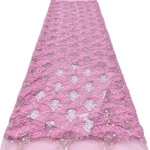 <span class=keywords><strong>Tela</strong></span> de <span class=keywords><strong>Tul</strong></span> Francés de Alta Calidad, Transpirable, Bordada, con Lentejuelas, para Vestidos de Novia y Fiesta - Product Image 2