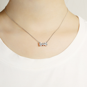 Collane con Ciondolo in Argento Sterling 925 Placcato Oro Bianco con Zirconi Multipli di Alta Qualità per Donne - Product Image 3