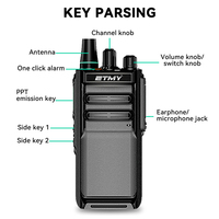 Radios bidirectionnelles numériques VHF UHF cryptées DMR AES256, IP68, longue portée, ETMY ET-D50