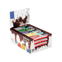 Boîte d'affichage en carton pour en-cas pop imprimés en couleur, boîte d'affichage en papier personnalisée pour les bars, échantillons gratuits, boîte à chocolat