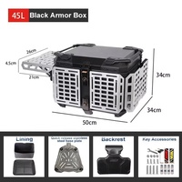 Coffre de moto pliable blindé multifonctionnel, étanche et durable en alliage d'aluminium SLKE 65L