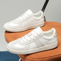 Baskets décontractées classiques de style allemand pour hommes, en cuir et daim blancs, à lacets, pour la ville