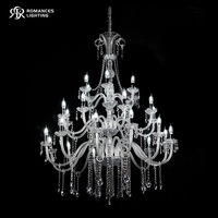 Lustre en cristal de verre moderne de haute qualité, décoration de mariage, hôtel, salle de banquet, lustre suspendu, luminaires suspendus