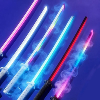 Épée de samouraï japonaise en plastique LED lumineuse, 100 cm, grande taille, accessoire d'anime, cadeau unisexe