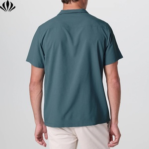 Camisa de playa de campamento con botones informales de poliéster tejido de ajuste relajado para hombre de nueva tendencia con bolsillo en el pecho - Product Image 3