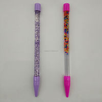 Stylos publicitaires promotionnels en cristal, stylos à bille artistiques, flotteurs liquides, remplis d'acrylique, paillettes flottantes, personnalisables