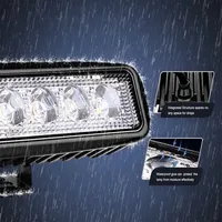 Barre d'éclairage de travail à LED Support en acier inoxydable 18W 4000 Lumens 6500K IP68 Étanche 24V Offroad 4x4 Trucks Jeeps Engineering