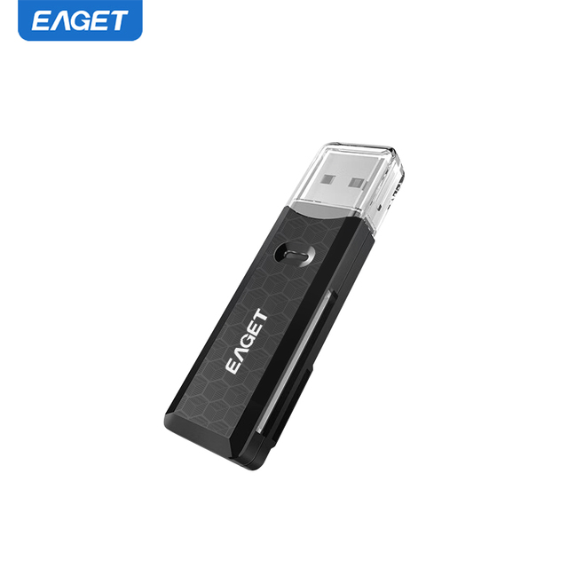 EAGET CR01-1 Wholesale High-Speed Aluminum Alloy Card Reader USB Interface Memory Card Reader with Support for TF Card