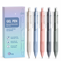 Stylos gel rétractables en plastique, encre noire à séchage rapide, écriture fluide, couleurs Morandi, pour l'école, le bureau et les étudiants