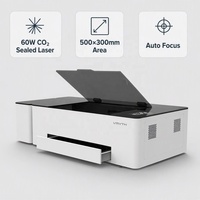 Máquina de Corte y Grabado Láser CO2 de 60W 500x300mm, con Asistencia de Aire, para Marcar Granito/Tela/Fieltro/Espuma, para Aulas Educativas