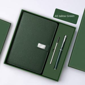 ชุดถ้วยหนังเก็บความร้อนโน้ตบุ๊คและเทอร์โมเป็นมิตรกับสิ่งแวดล้อมพร้อมพิมพ์โลโก้ตามสั่งแก้วกาแฟกล่องของขวัญธุรกิจ - Product Image 4