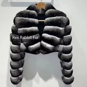 Vendita Diretta Cappotto di Lusso in Vera Pelliccia di <span class=keywords><strong>Coniglio</strong></span>, Modello Corto per l'Inverno - Product Image 3