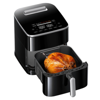 Friteuse intelligente 8QT 9-en-1 avec thermomètre à viande sans fil intégré, panier antiadhésif en céramique détachable, pour des repas sains et rapides