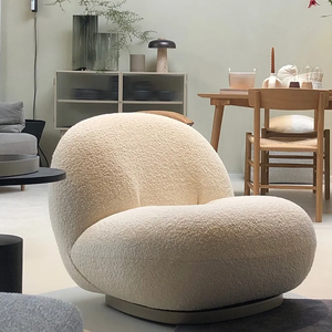 Fauteuil pivotant moderne en fer bronzé de style nordique pour salon, salle à manger, chaise de loisirs pour appartement et hôtel - Product Image 2