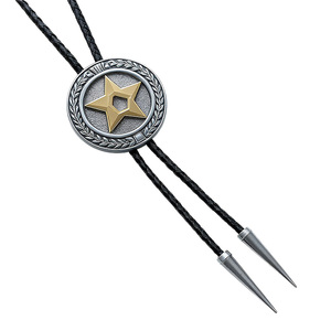 Cravate bolo personnalisée avec logo de rodéo western, cordon en cuir, pendentifs à glissière en alliage, tenues de festival <span class=keywords><strong>cowboy</strong></span> et vêtements de <span class=keywords><strong>musique</strong></span> <span class=keywords><strong>country</strong></span> - Product Image 3