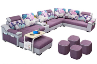 Sala de estar nuevo diseño Nuevo diseño estilo moderno de lujo multifunción compartimento grande seccional 7 plazas en forma de U conjunto de sofá marrón