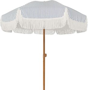 <b>Outdoor</b> Tropical Stainless Steel Macrame Beach <b>Umbrella</b> with Fringe for Hotel Park -& Supermarket Use <b>Outdoor</b> Furniture - Product Image 1