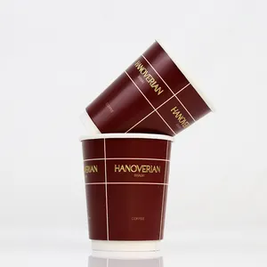 Глянцевая Высококачественная Золотая фольга-штамповка, китайский производитель, изготовленный для ресторанной упаковки, бумажный стаканчик для кофе
