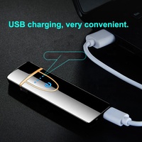 Écran tactile de charge coupe-vent briquet électrique rechargeable mince allume-cigare USB briquet électronique LOGO personnalisé