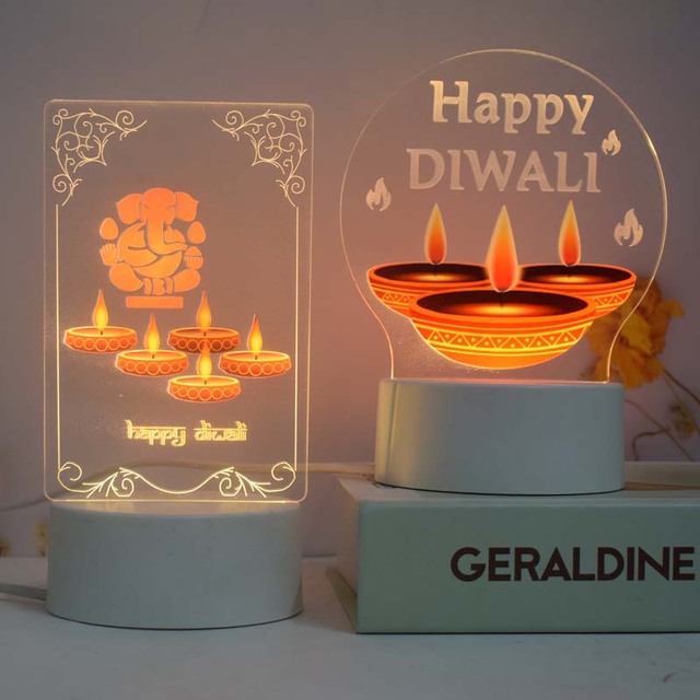 Diya Diwali Decorations Modern Design Bedroom USB Powered LED Night Light Table Lamp Gift Set Special Promotional Gifts