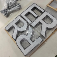 Letrero de Acero Inoxidable Pintado para Barbería con Letras de Canal Iluminadas Frontalmente, Letrero Comercial con Letras LED 3D para Publicidad de Negocios