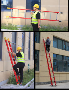 EN131 인증 산업 스타일 16ft-40ft FRP 접이식 사다리 야외 및 창고 사용을 위한 유리 섬유 확장 사다리 - Product Image 6