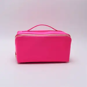 Keymay 고품질 대용량 방수 나일론 화장품 보관 주최자 지퍼 메이크업 가방 휴대용 여행 화장품 가방