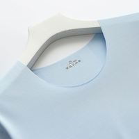 T-shirt d'été pour homme, col rond, fin, sans couture, manches courtes, 100% coton, haute élasticité, séchage rapide, anti-rides, formel, pour la course à pied