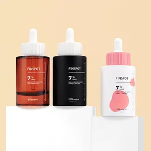Botella cuentagotas de vidrio rosa para cuidado de la piel 30ml 50ml Suero cosmético para el cabello y botella de vidrio cilíndrica hidratante