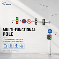 Poteau de signalisation multifonctionnel personnalisé à prix avantageux avec feux de signalisation et caméra de surveillance pour autoroutes