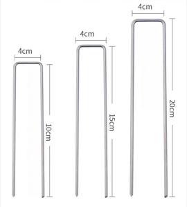 2mm verzinkte U-förmige Gartenklammern für Zeltplanen, Bodenanker für Unkrautvlies und Rasenabdeckungen - Product Image 3