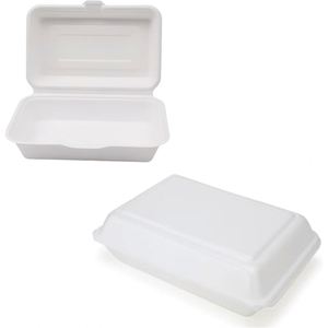 Caja Contenedora Desechable Personalizada de 10"x6"x2.5" para Fish and Chips, de Bagazo Compostable, 33g, Venta Caliente - Product Image 1
