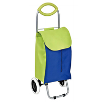 Chariot léger pliable à deux roues de chariot de sac à provisions de vert jaune avec la grande capacité pour le supermarché
