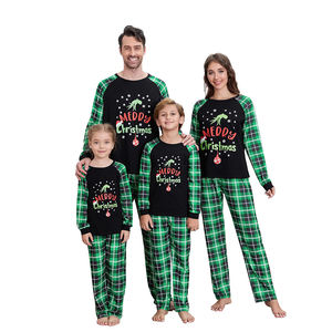 Hongbo OEM a juego-Vacaciones-familia-pijamas al por mayor diseño logo bambú Modal familia <span class=keywords><strong>disfraces</strong></span> ropa para Halloween Navidad - Product Image 3