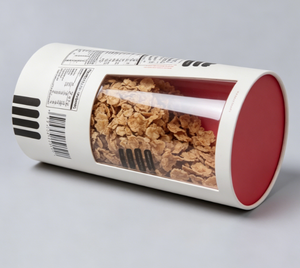 Emballage personnalisé en tube de papier écologique pour céréales et graines, avec fenêtre, impression quadricolore, conteneur alimentaire en papier kraft - Product Image 3
