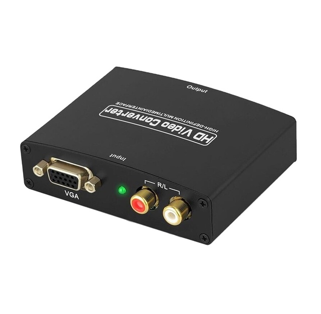 VGA+ R/L VGA to HDMI Converter With Audio VGA2HDMI 1080P HD Audio AV Adapter Connector for Projector PC Laptop to HDTV