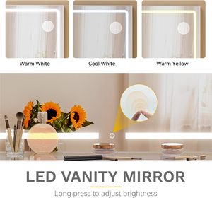 Bedroom Classic <strong>Dressing</strong> <strong>Table</strong> <strong>with</strong> LED <strong>Mirror</strong> Modern Standing Vanity <strong>Dressing</strong> <strong>Table</strong> <strong>with</strong> <strong>Lights</strong> for Bedroom and Apartment Use - Product Image 5