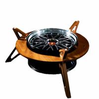 Table basse triangulaire mobile en bois de luxe moderne personnalisée avec plateau en verre trempé et roulettes, petit mobilier de salon pour la maison