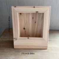 Pot Tanaman Bingkai Foto Kayu Solid Rustic Shadow Box untuk Meja, Dekorasi Rumah Alami, Logo Kustom OEM, Pot Kayu