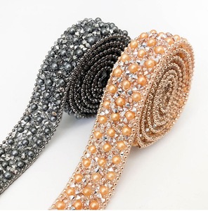 Ruban de décoration en cristal <span class=keywords><strong>blanc</strong></span> pailleté avec strass Autocollant en verre auto-adhésif pour robe chaussure - Product Image 3