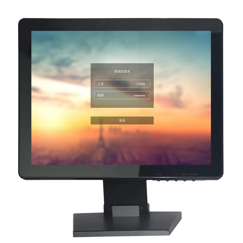 Echter Flach bildschirm 15 Zoll kapazitiver Touchscreen-Monitor für das Pos-System