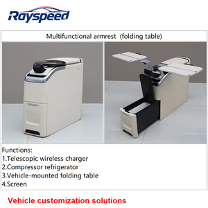 Box Portaoggetti in Pelle di Lusso per Mercedes-Benz Classe V <span class=keywords><strong>W447</strong></span>/VITO V260 - con Tavolino Nascosto e Portabicchieri - Product Image 6