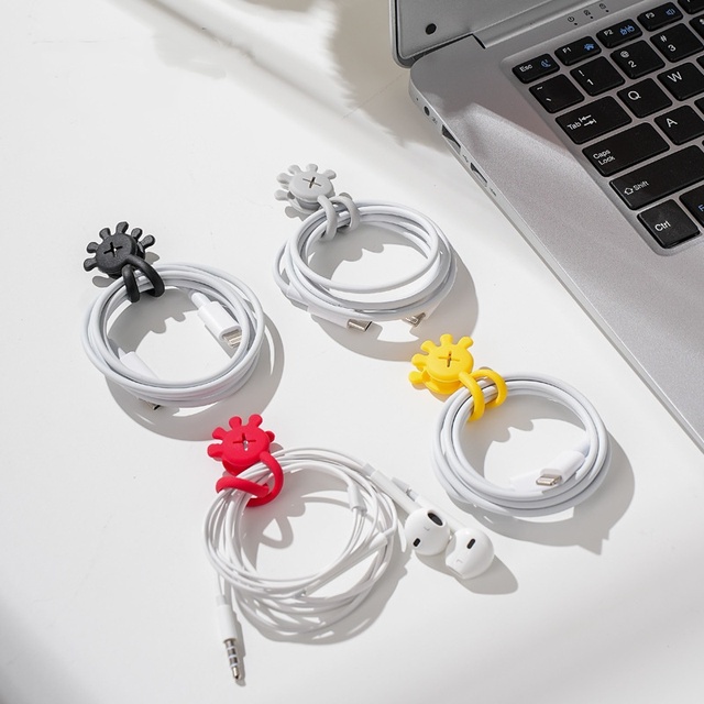 YDS Silicone Magnetic Cable Organizer Colorful Ties Electronics Cable Clip Management Accessory Reusable Rubber Zip