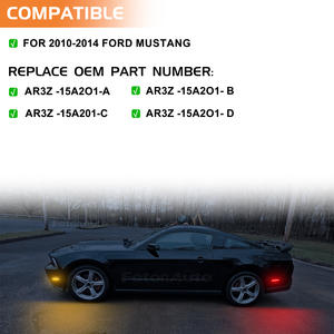 4 Uds 1 año de garantía rojo ámbar luces de posición lateral delanteras y traseras para Ford Mustang 10-14 parachoques Fender Flare luces indicadoras parpadeantes - Product Image 5