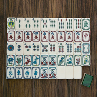 Jeu de Mahjong américain personnalisé de 160 tuiles en acrylique à 2 couches, style Art Déco Winslow 1920, motif floral marbré vert
