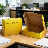 Cajas de Envío de Joyería de Papel, Suministradas por Fábrica, Caja de Joyería de Lujo con Logotipo Personalizado, Caja de Envío Corrugada Amarilla