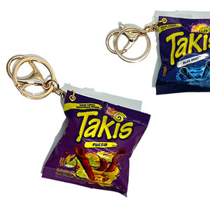 Porte-clés en plastique Kawaii en forme de croustilles, jouet alimentaire de simulation, pendentif pour sac, décoration de sac mignonne en forme de dessin animé, cadeau pour hommes et femmes - Product Image 2