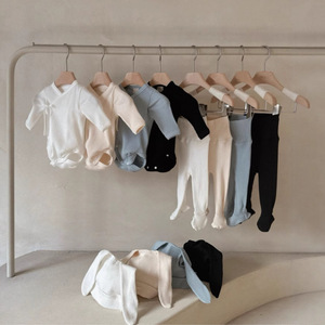 Ensemble de vêtements pour bébé nouveau-né en coton biologique, automne, garçon, manches longues, combinaison et <span class=keywords><strong>pantalon</strong></span> de haute qualité, 2 pièces, tenue pour bébé - Product Image 1